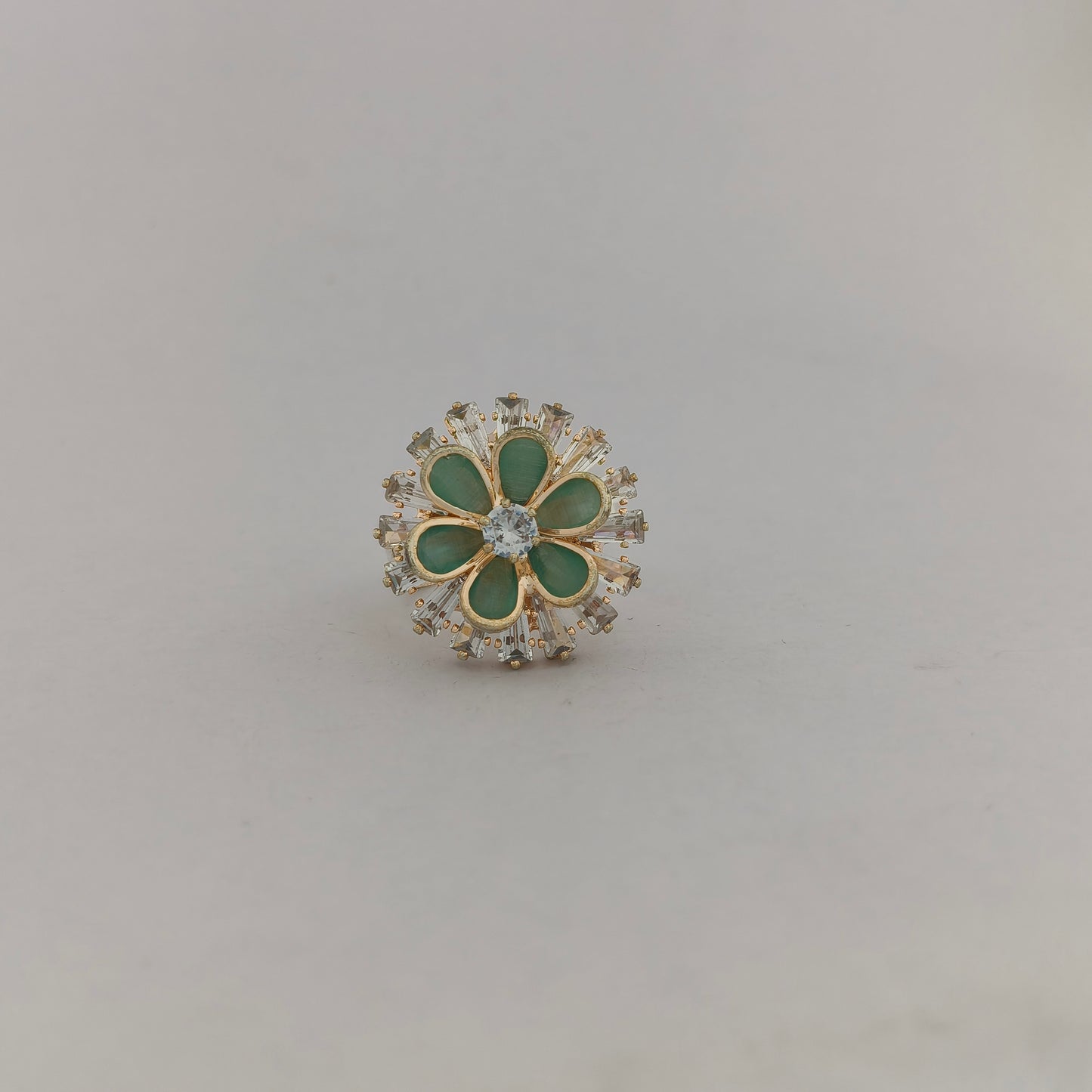 Gold Plated Crystal Blossom Ring
