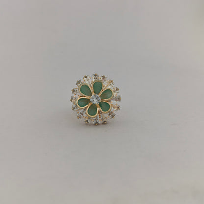 Gold Plated Crystal Blossom Ring