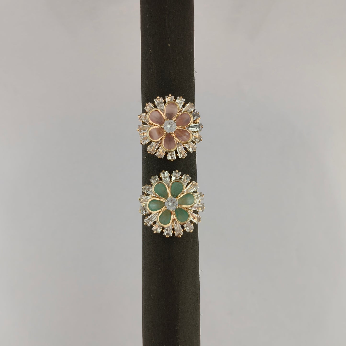Gold Plated Crystal Blossom Ring