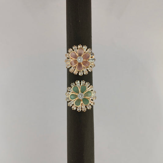 Gold Plated Crystal Blossom Ring