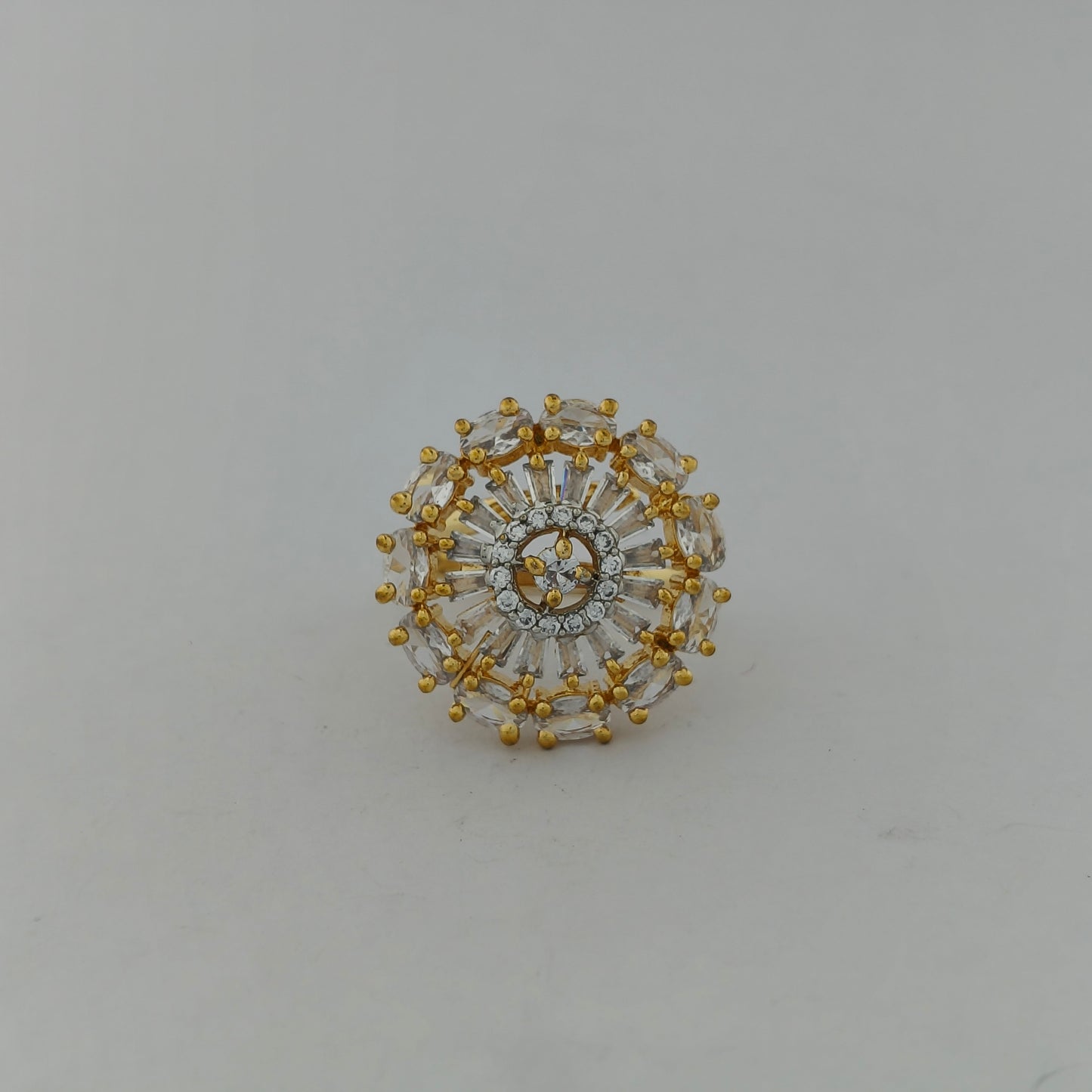 Gold Plated Sunburst Cocktail Ring