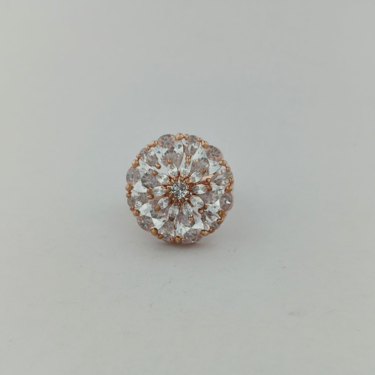 Rose Gold Radiant Snowflake Ring