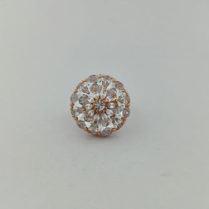 Rose Gold Radiant Snowflake Ring