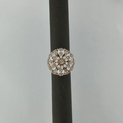 Rose Gold Radiant Snowflake Ring
