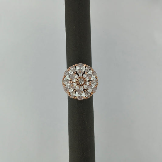 Rose Gold Radiant Snowflake Ring
