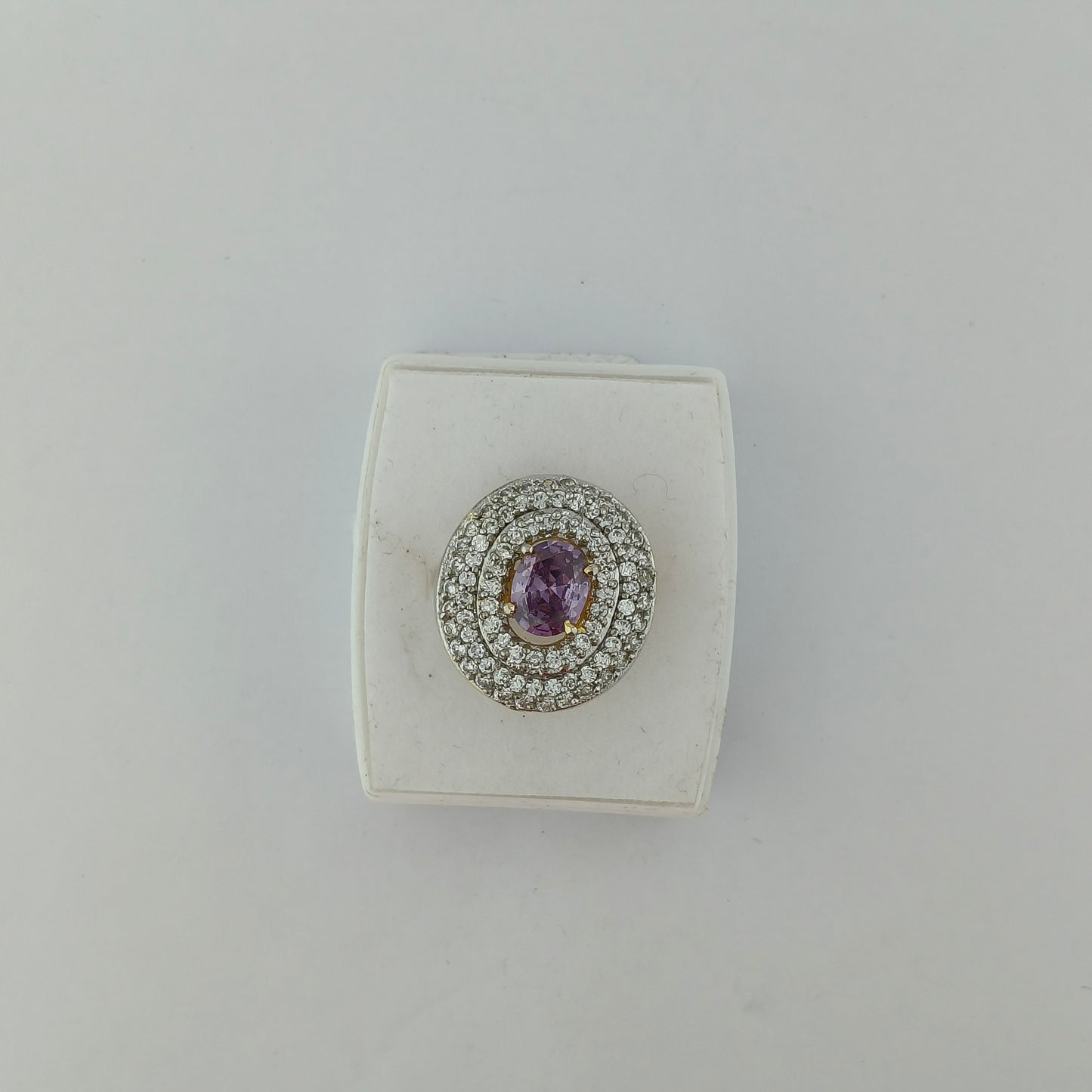 Gold Plated Amethyst Halo Ring
