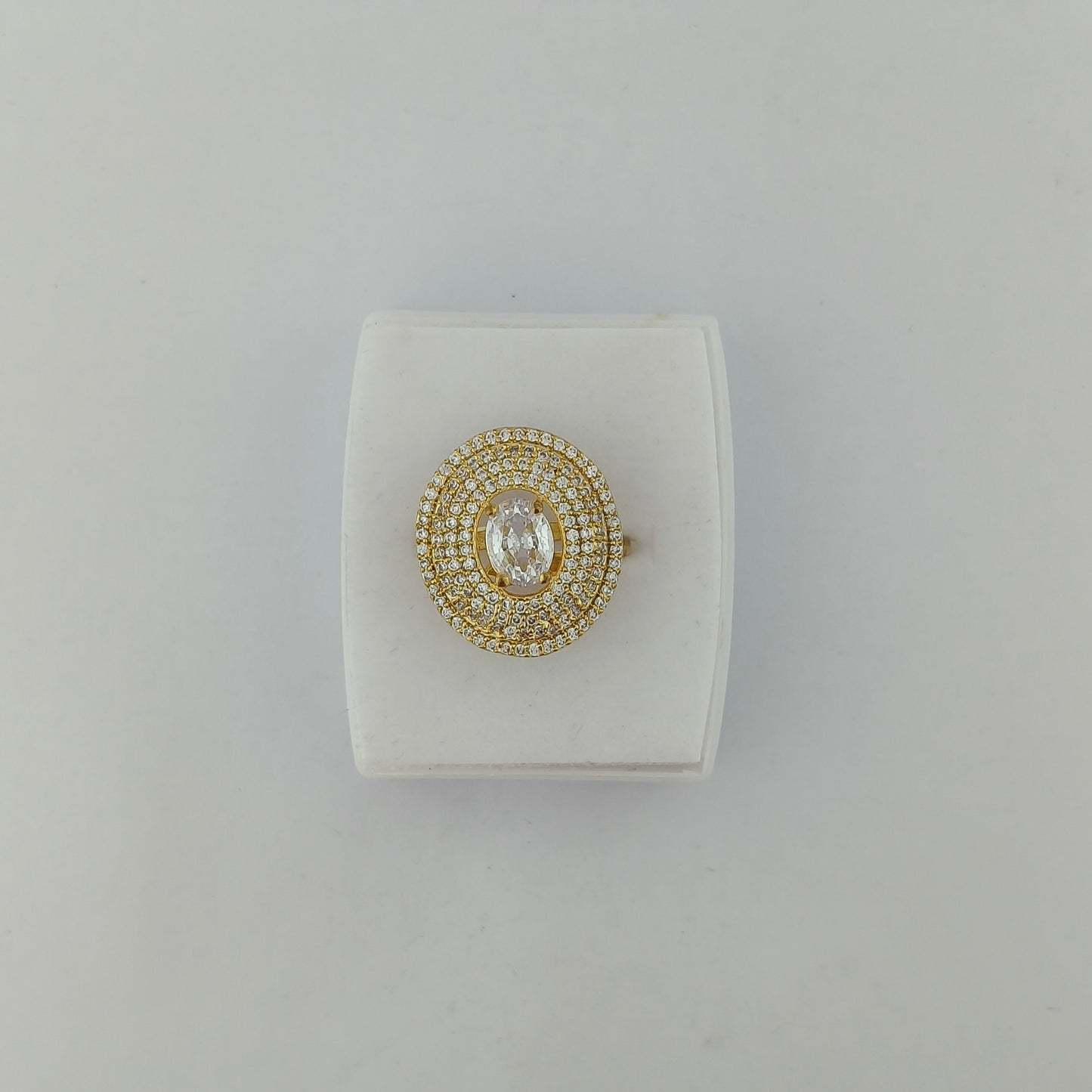 Gold Plated Radiant Halo Ring