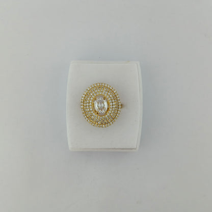Gold Plated Radiant Halo Ring