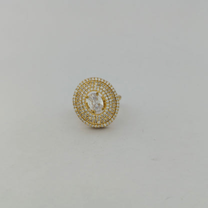 Gold Plated Radiant Halo Ring