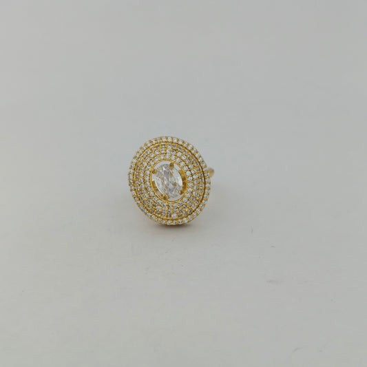 Gold Plated Radiant Halo Ring