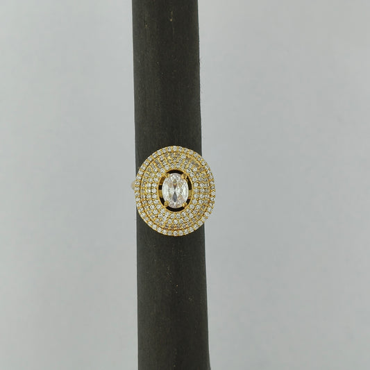 Gold Plated Radiant Halo Ring