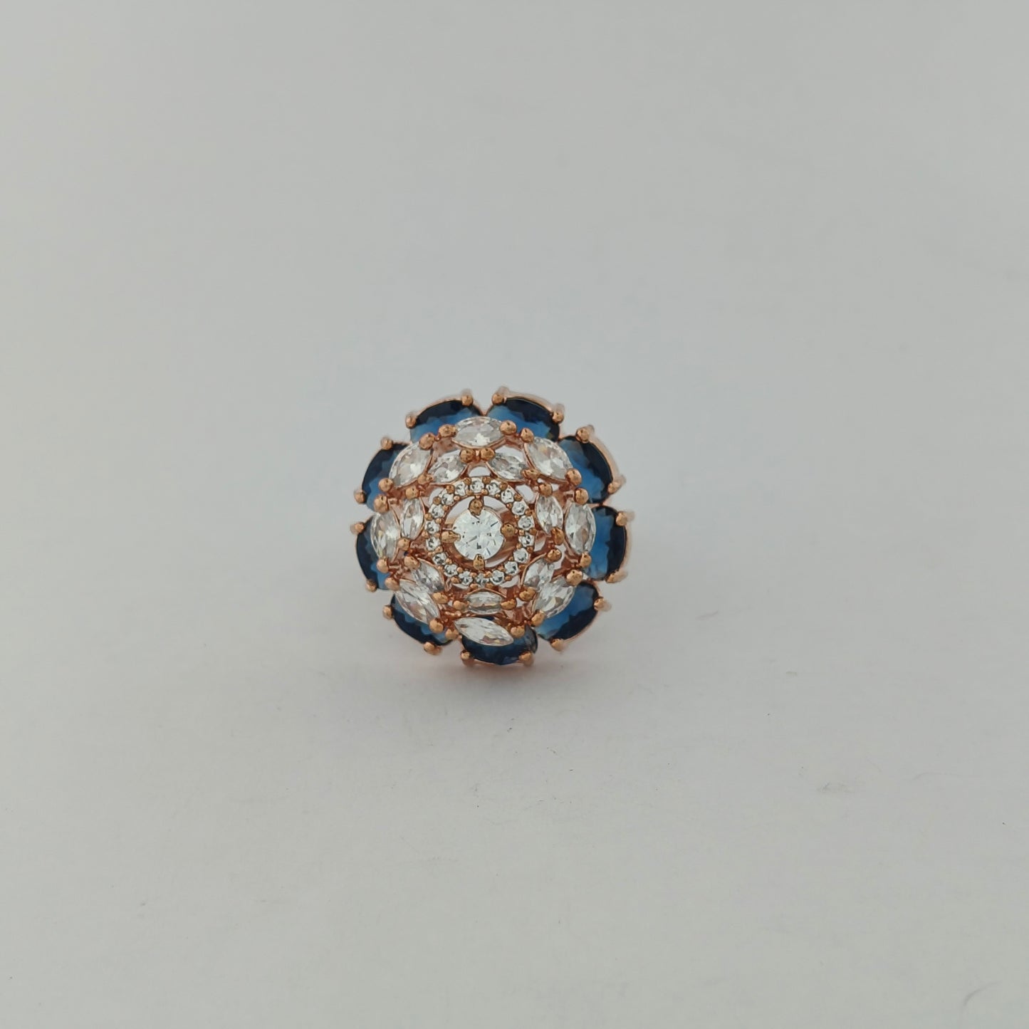Rose Gold Sapphire Blossom Ring