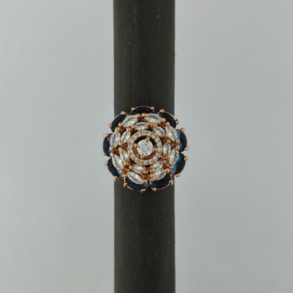 Rose Gold Sapphire Blossom Ring