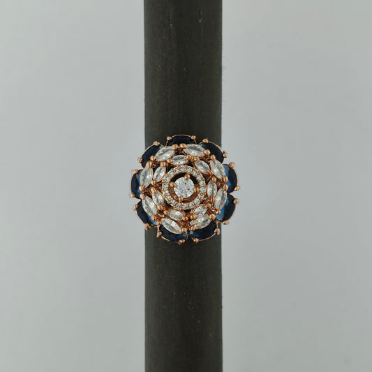 Rose Gold Sapphire Blossom Ring