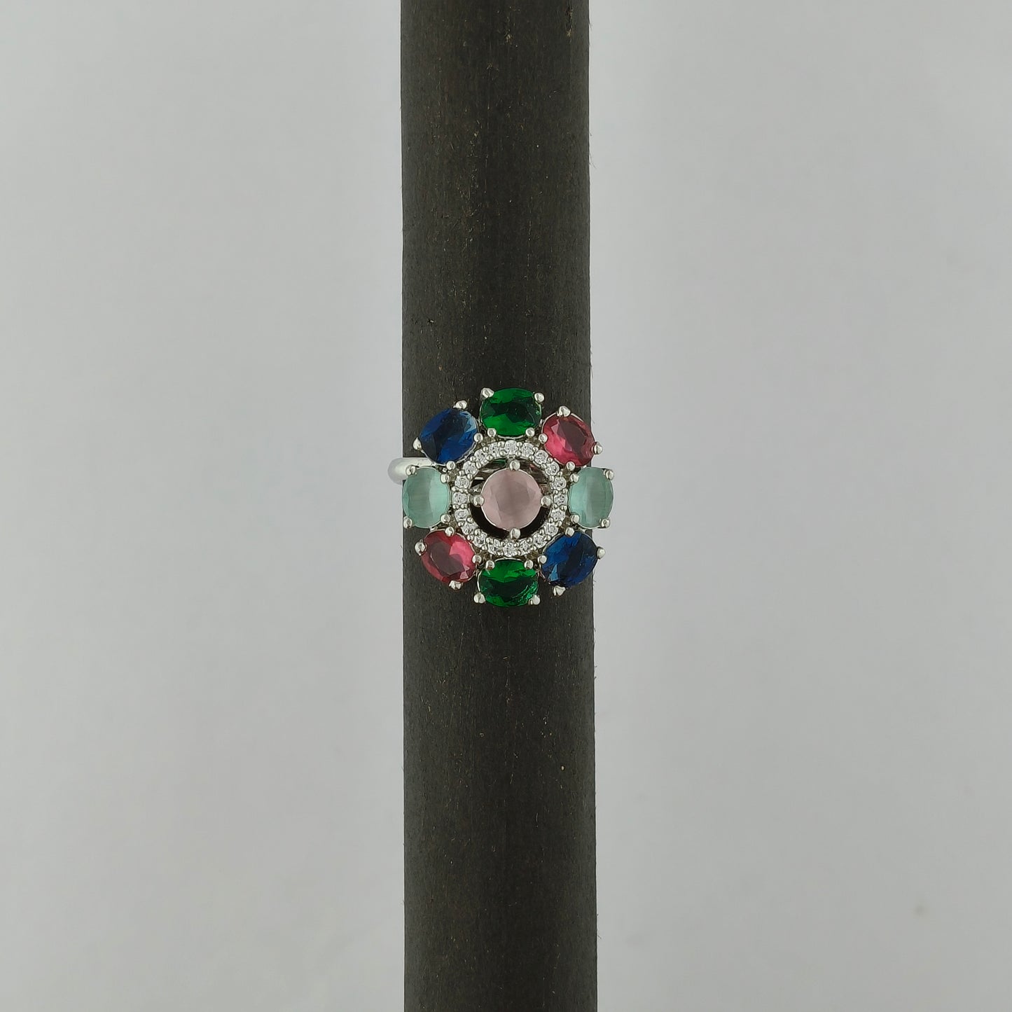 Silver Plated Multicolor Ring