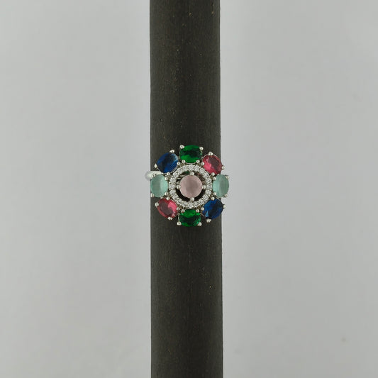 Silver Plated Multicolor Ring
