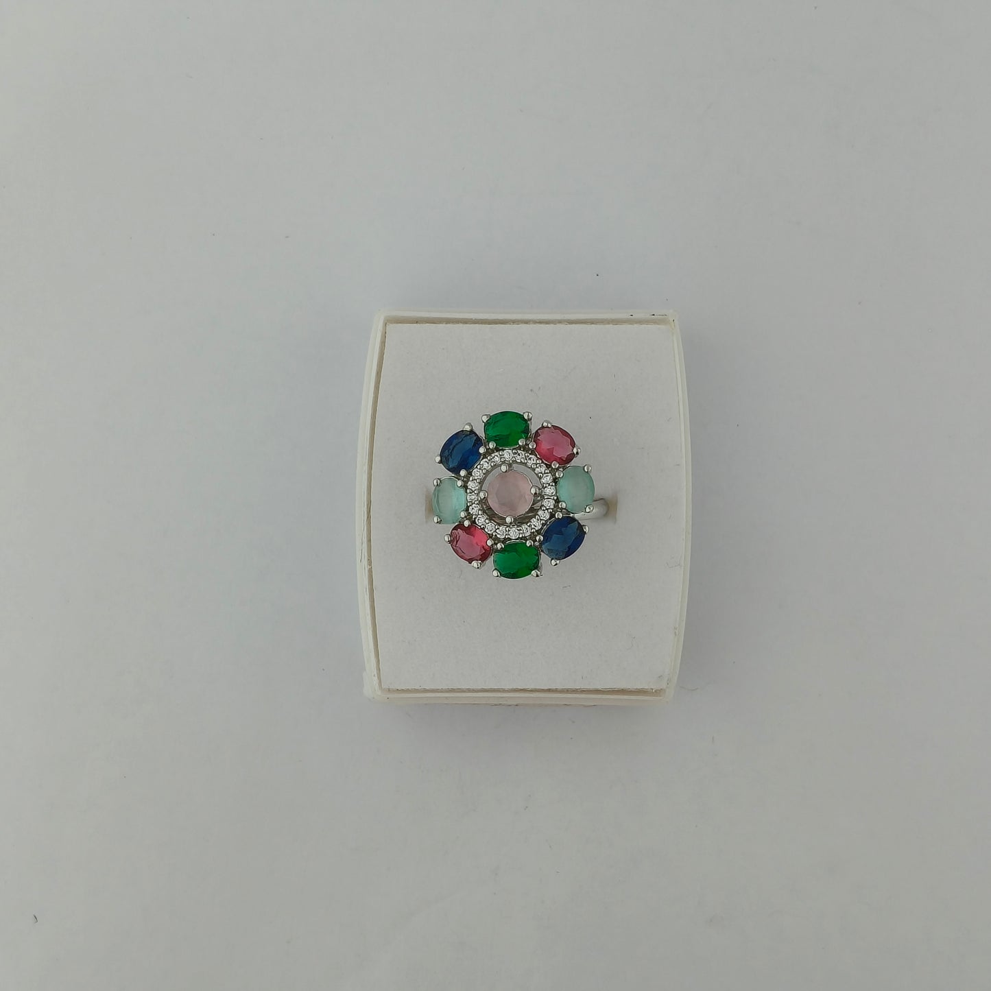 Silver Plated Multicolor Ring