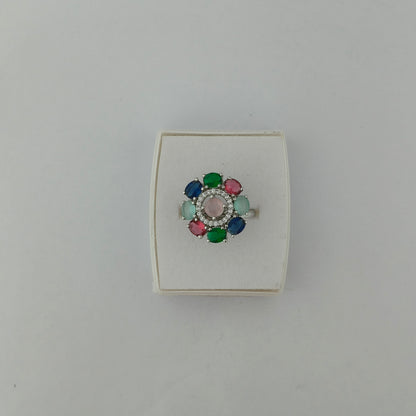 Silver Plated Multicolor Ring