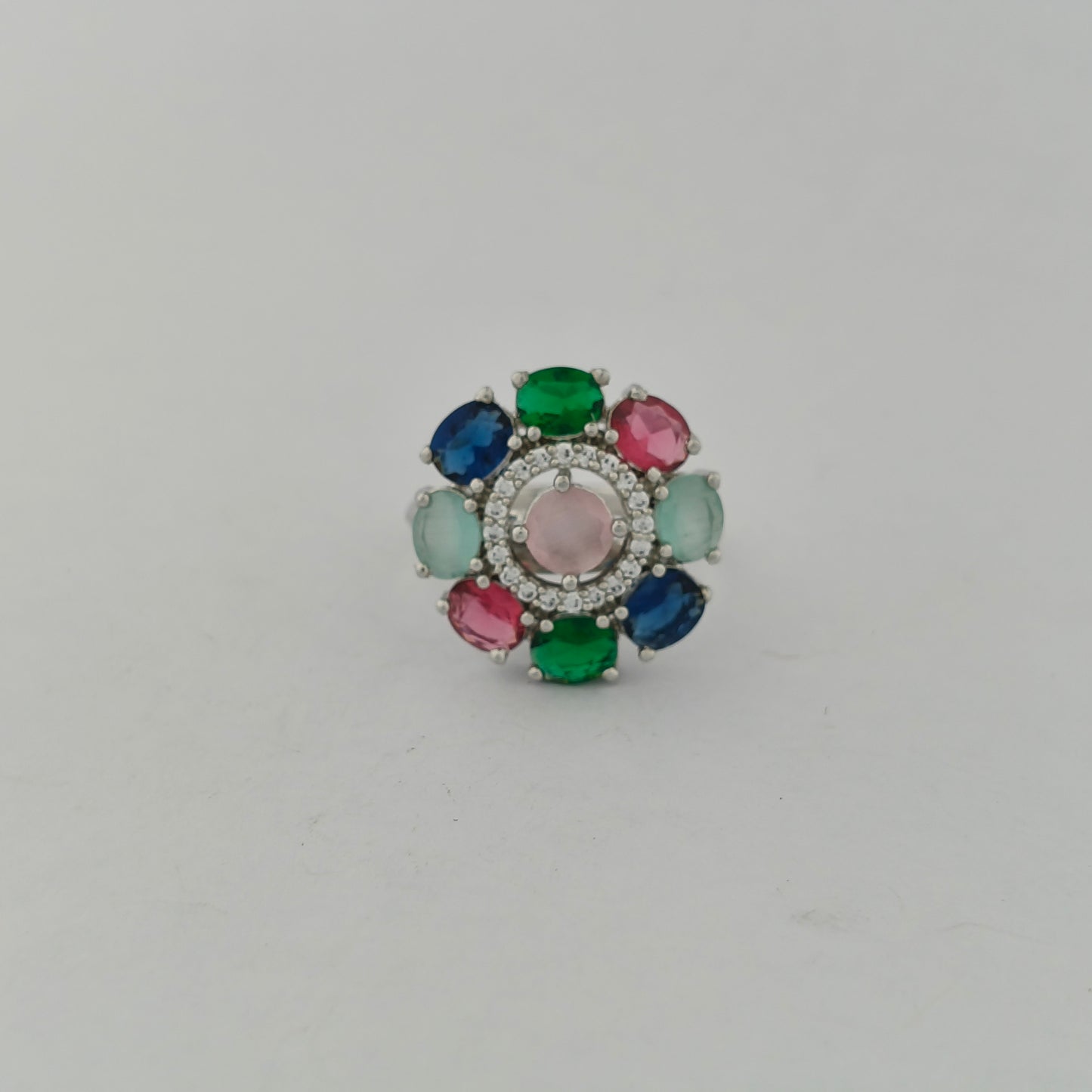Silver Plated Multicolor Ring