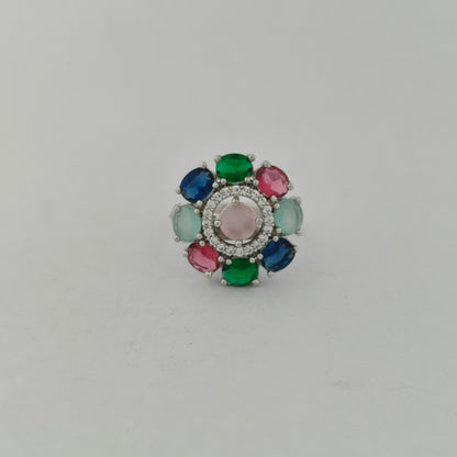 Silver Plated Multicolor Ring