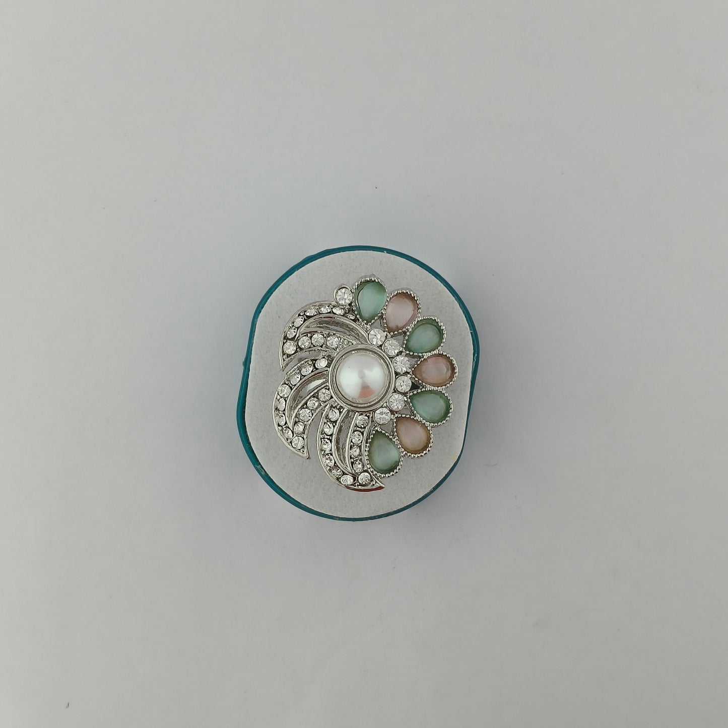 Silver Plated Swirling Pearl Ring