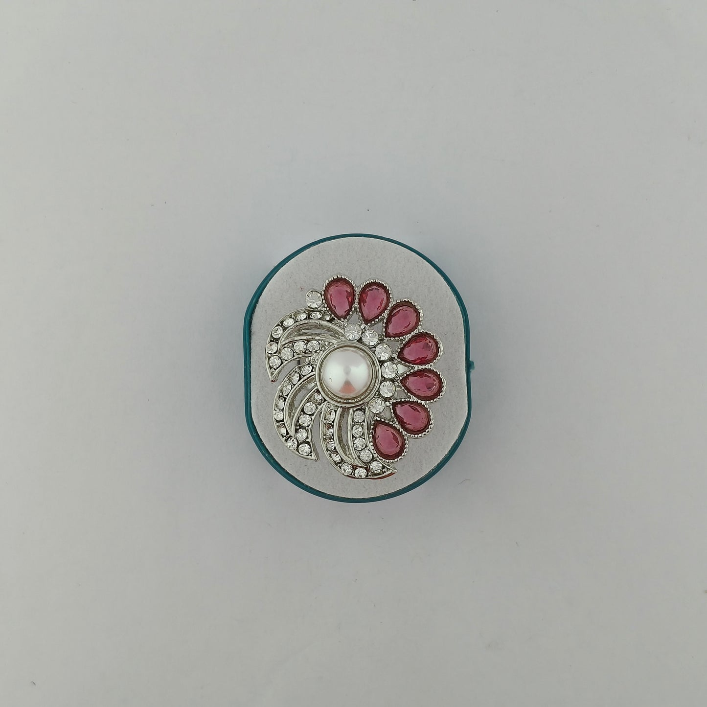 Silver Plated Swirling Pearl Ring