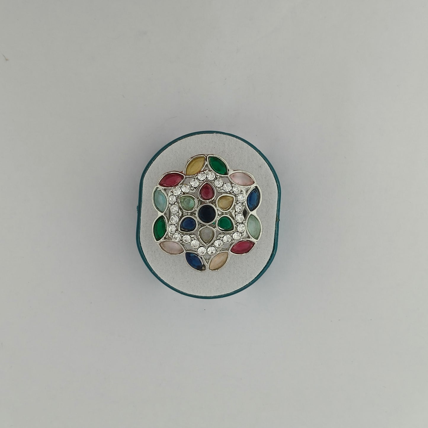 Silver Plated Mosaic Blossom Ring