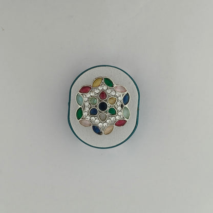 Silver Plated Mosaic Blossom Ring