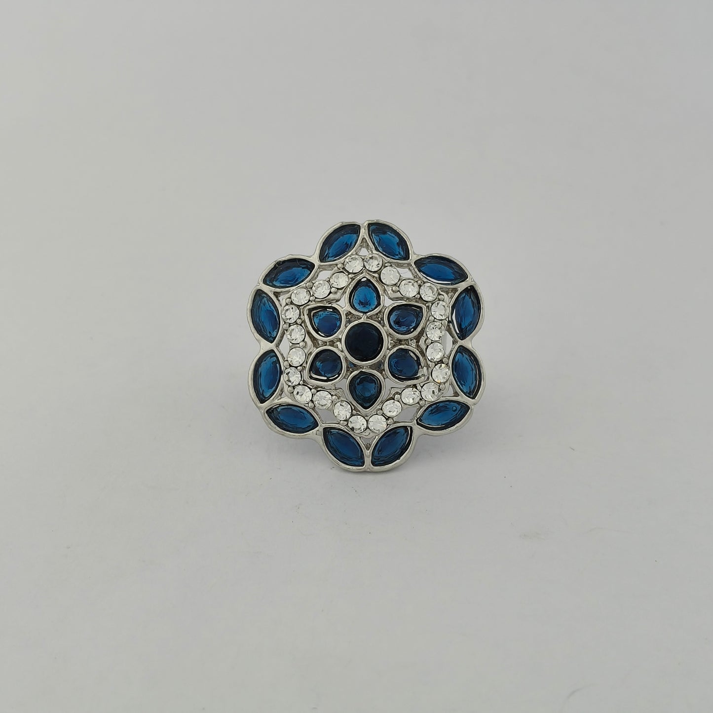 Silver Plated Mosaic Blossom Ring