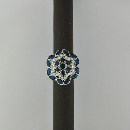 Silver Plated Mosaic Blossom Ring