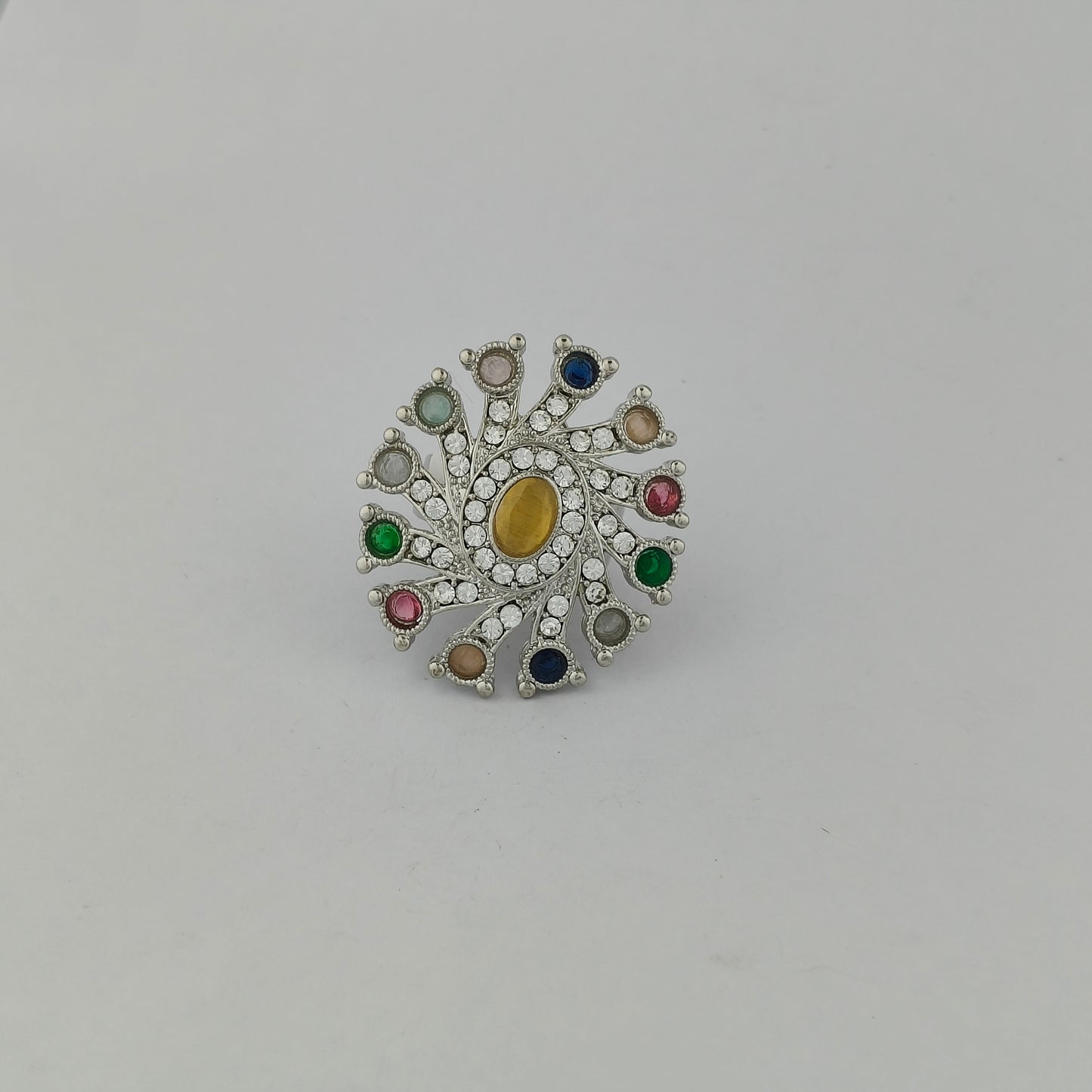 Silver Plated Pinwheel Ring
