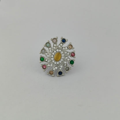 Silver Plated Pinwheel Ring