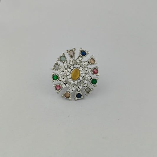Silver Plated Pinwheel Ring