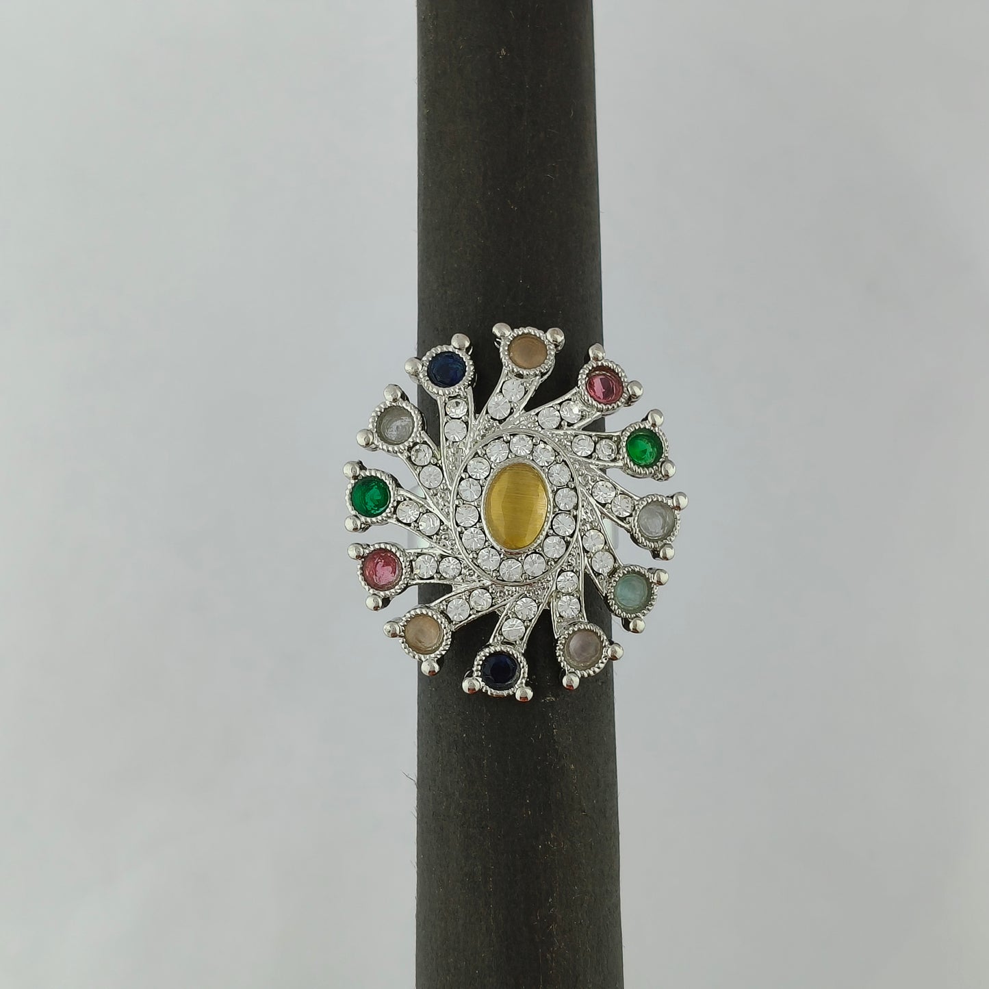 Silver Plated Pinwheel Ring