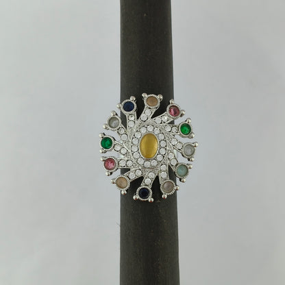 Silver Plated Pinwheel Ring
