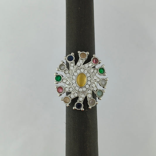 Silver Plated Pinwheel Ring