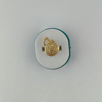 Gold Plated Textured Statement Ring