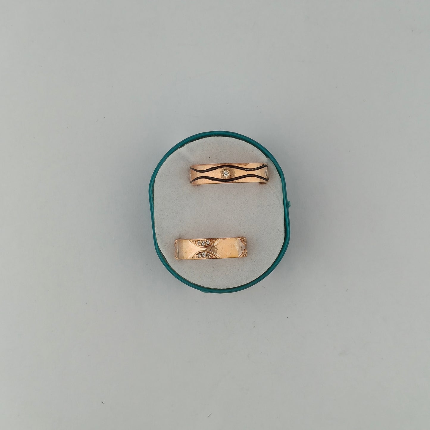 Rose Gold Waves Couple Bands