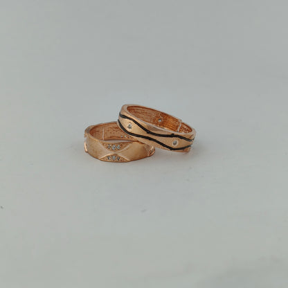 Rose Gold Waves Couple Bands