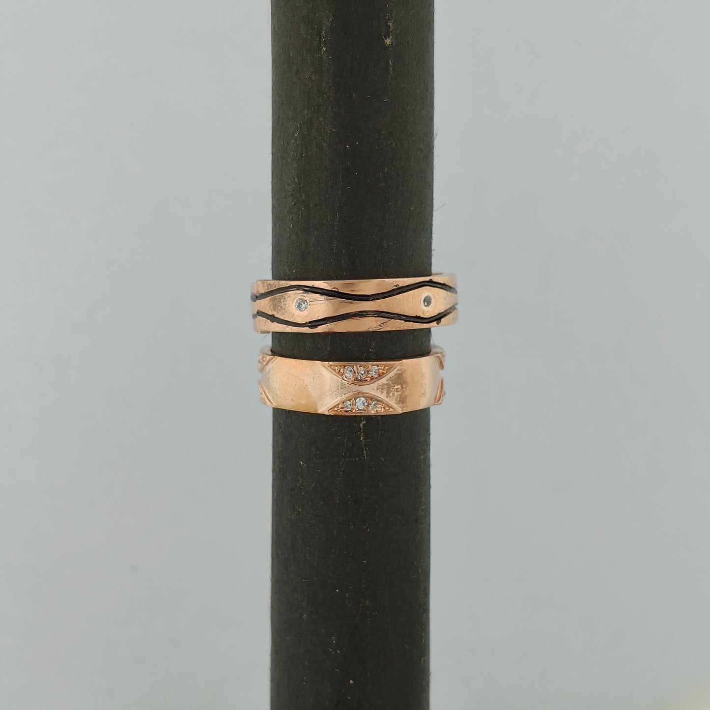 Rose Gold Waves Couple Bands