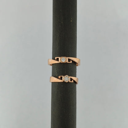 Rose Gold Plated Solitaire Bands