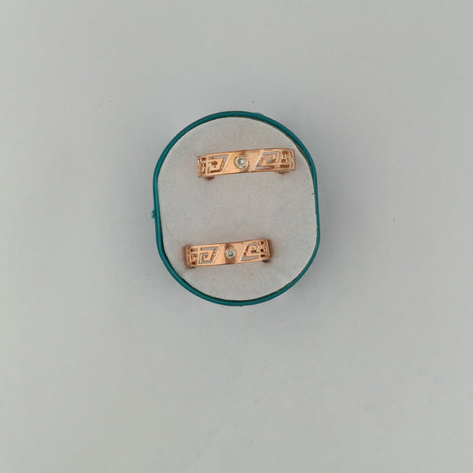 Rose Gold Geometric Couple Bands