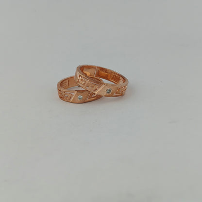 Rose Gold Geometric Couple Bands