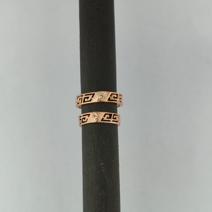 Rose Gold Geometric Couple Bands