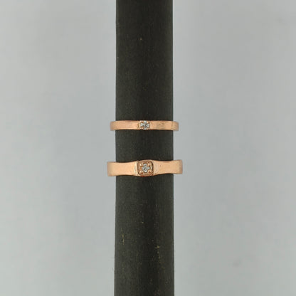 Rose Gold Sleek Solitaire Bands