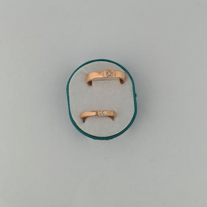 Rose Gold Sleek Solitaire Bands