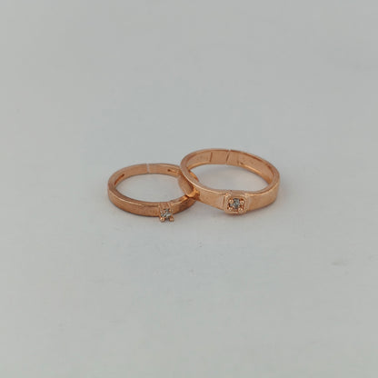 Rose Gold Sleek Solitaire Bands