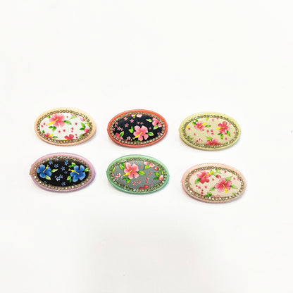 Saree Pin Pack of 6pcs. Floral print.