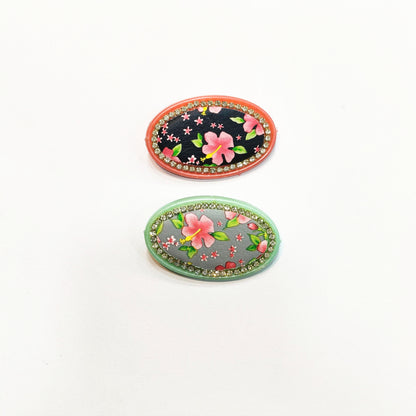 Saree Pin Pack of 6pcs. Floral print.