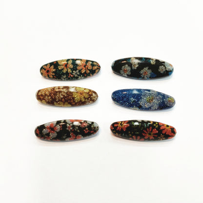 Saree Pin Pack of 6pcs. Floral print. Shiny.